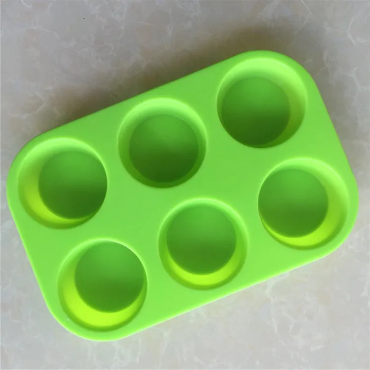 

Hot Selling Round Silicone Bakeware Cake Molds 6 Holes Muffin Cupcake Molds Handmade Soap Molds Cake Baking Tools E899