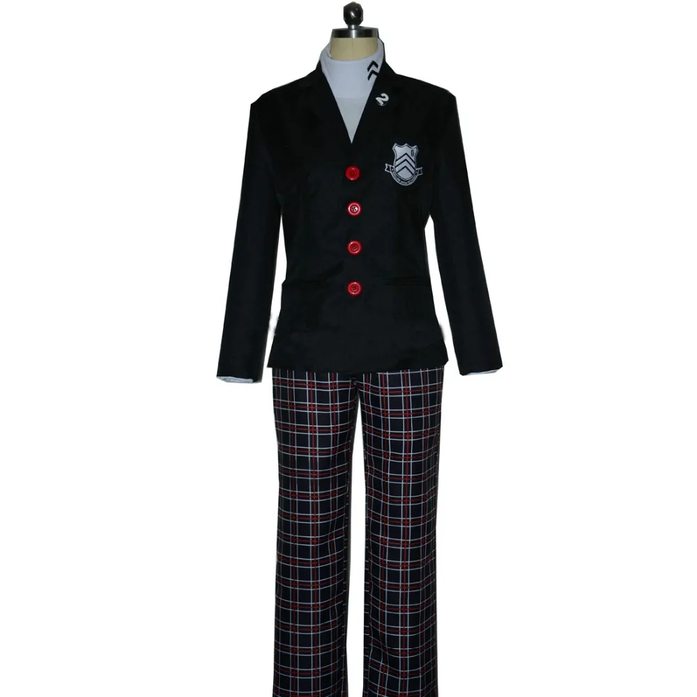 2018 Persona 5 герой Костюмы для косплея человек костюм Школьная униформа партии куртка Для женщин пальто для мальчиков штаны в клетку Костюмы