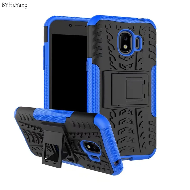 BYHeYang For Samsung Galaxy J2 Pro 2018 Case Cover Shockproof Silicone +lastic Kickstand Back J250 Accessories |