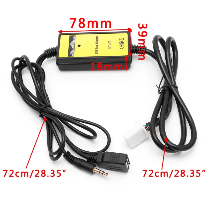 2x6Pin аудио AUX кабель авто USB Aux-in кабель адаптер mp3-плеер радио интерфейс для Toyota Camry/Corolla/Matrix