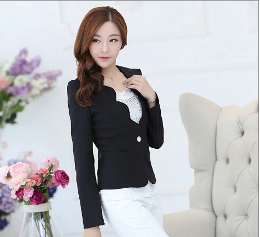 2019 Women Blazers And Jackets Vadim Women V Neck Spring Autumn Blazers And Jackets Sleeve Blazer Feminino Casual Style Suit