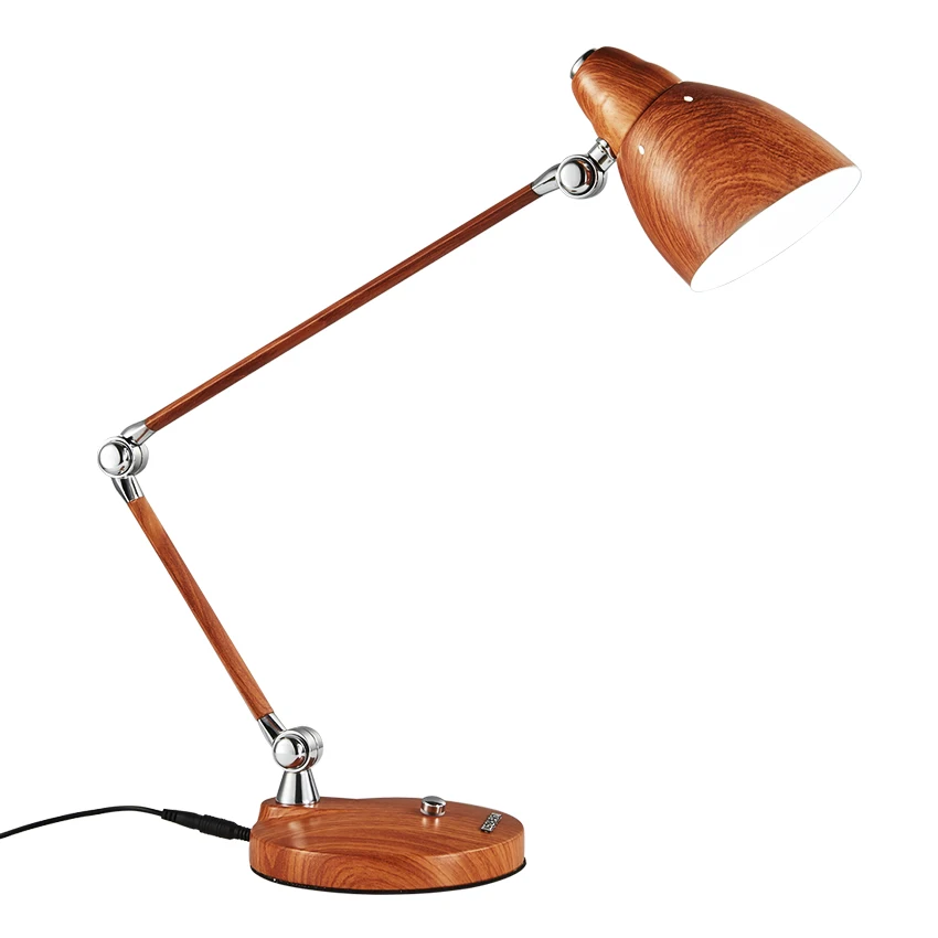 

Home office 1 pcs LED Desk Lamp Learning table light student Library Reading Lamp Wood grain desk work Lamp brown wood Tafellamp
