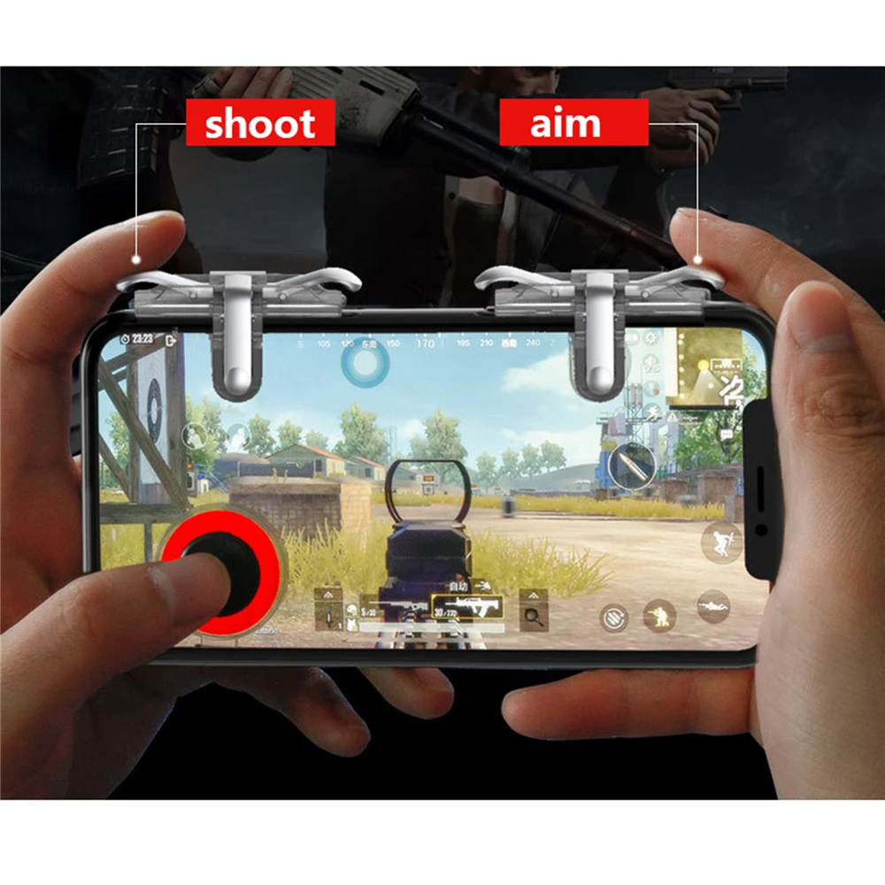 1 пара игровой триггер PUBG Move игры пожарная Кнопка Aim Key игровой контроллер для iPhone Android L1R1 шутер геймпад джойстик