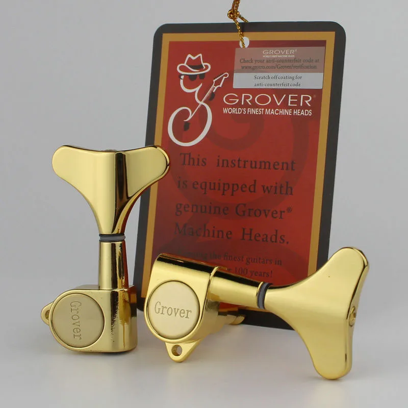 Grover Gold 2R2L Headstock Sealed Bass Tuners Machine Heads Made in