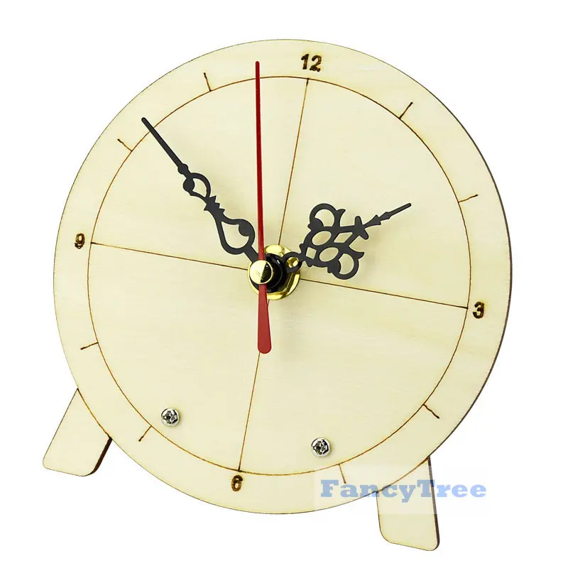 

DIY homemade clock technology small production handmade invention clock face material kindergarten science experiment wood model