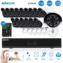 KKMOON 700TVL система безопасности камеры Full 960 H/D1 16CH CCTV DVR+ 1 ТБ HDD HDMI ONVIF устройство цифровой видеозаписи рекордер+ 16* Открытый ИК CCTV камера s