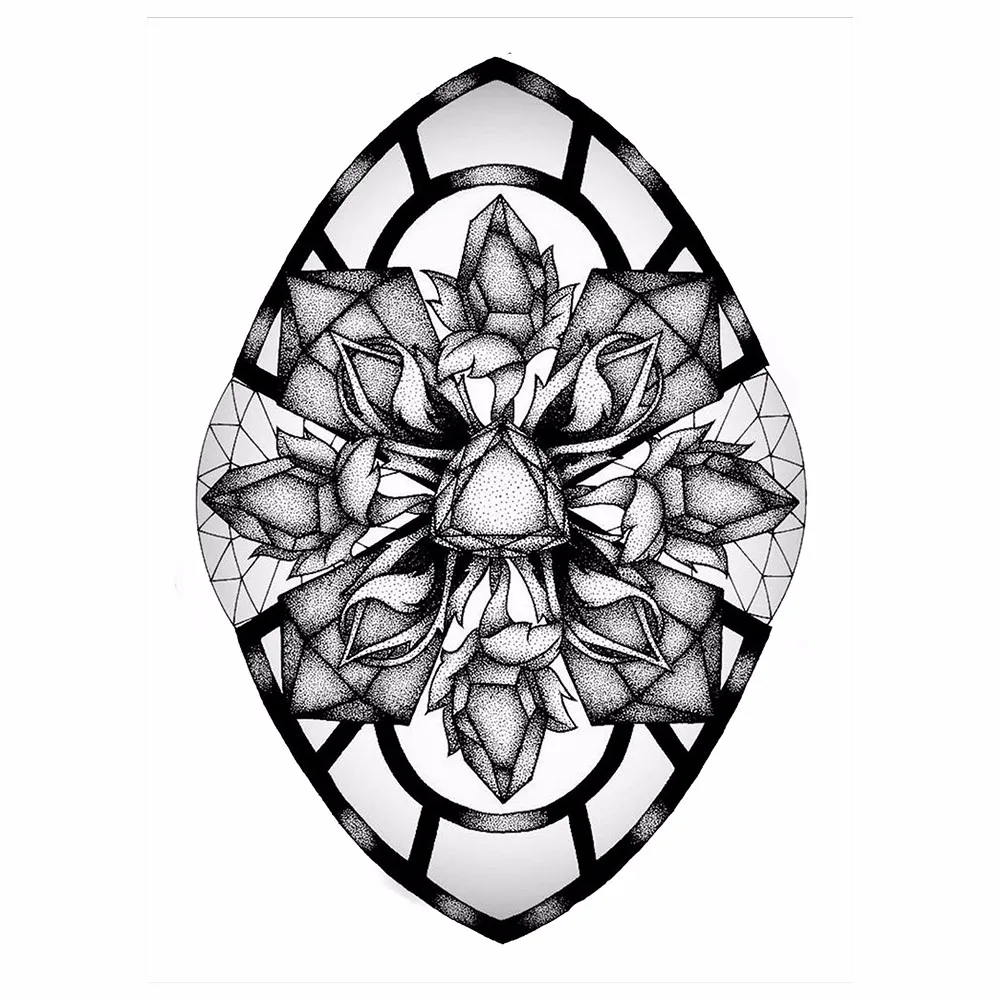 1 Sheet Creative Waterproof Tattoo Paste Paper KM-030 Flower Arm Body Art Drop Pattern Temporary Tattoo Sticker for Beauty Women (2)