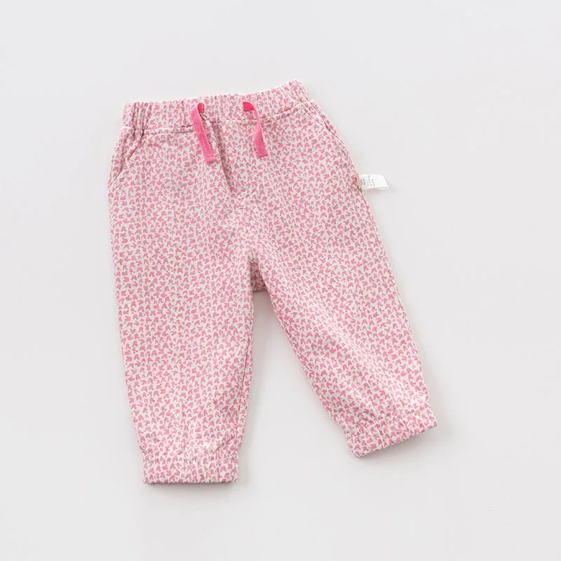 DB7518 dave bella/летние детские длинные штаны с модным принтом для маленьких девочек детские штаны для малышей брюки для девочек