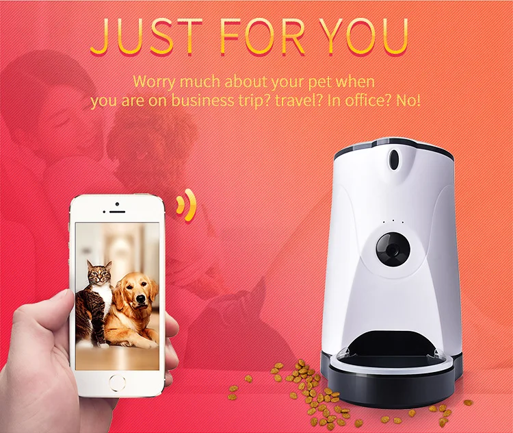Автоматический Питатель для домашних животных, умный дозатор воды для еды с hd-камерой и дистанционным видео-видеонаблюдением для собак и кошек
