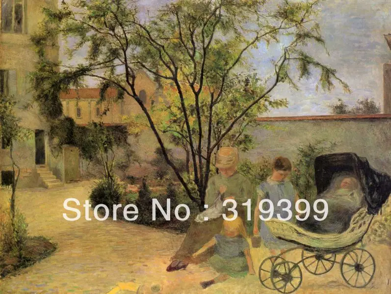 

Oil Painting Reproduction on Linen canvas,Garten in der Rue Carcel by paul gauguin,100% handmade oil painting,free dhl shipping