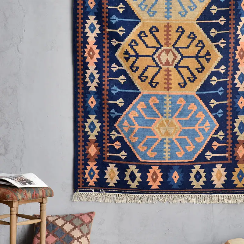 US $346.00 Moroccan Ethnic Style Handwoven Wool KILIM Living Room Tea Table Sofa Thin Carpet