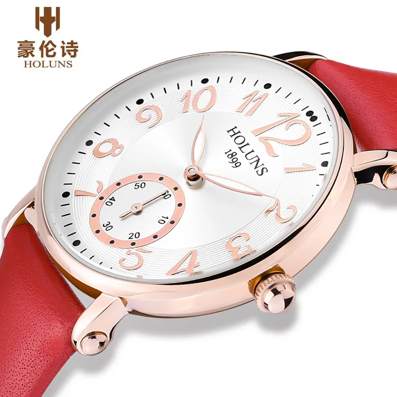 

Holuns Luxury Brand Women Watches Minimalist Rose Gold Week Date Ladies Arabic Waterproof 5 ATM Sports Quartz Wristwatch Female
