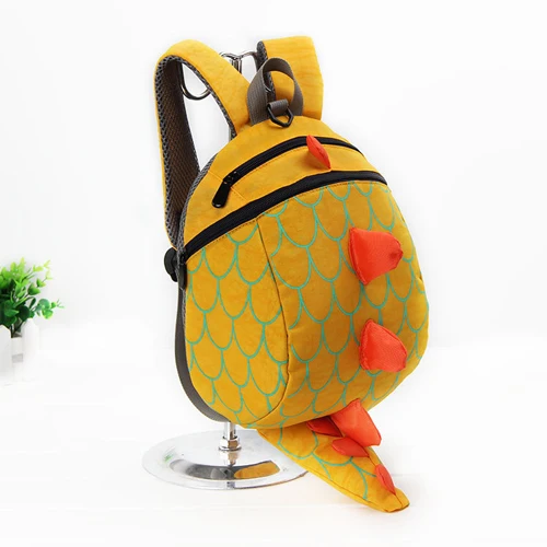 Hot Sale Children Dinosaur Backpack aminals Kindergarten School bags for 1-4 years Dinosaur Anti lost backpack for kids - Цвет: Цвет: желтый