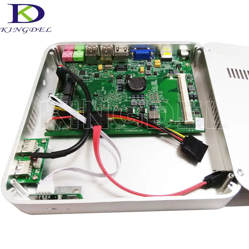  Cheap Win7 Mini PC Intel Celeron 1007U 1037U HTPC Metal Case Micro Computer 6*USB2.0 HDMI VGA Fanle