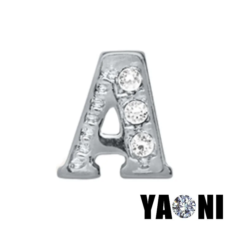 

20pcs lot Free Shipping Floating Locket Charms Crystal Alphabet Letter A Charms For Floating Locket