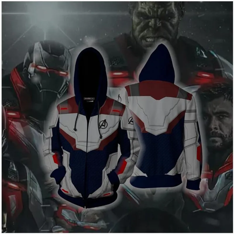 ody Avengers Endgame 4 Quantum Realm 3D Print Hoodies Men Fitness Pullover Sweatshirts Zipper Jacket Cosplay Men Women Streetwea