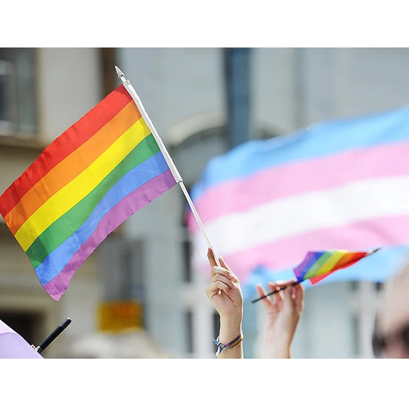 3 размера цветной Радужный Флаг полиэстер про ЛГБТ для геев гей Прайд мира Флаги и баннер для геев дружественные гомосексуальные вечерние украшения для дома