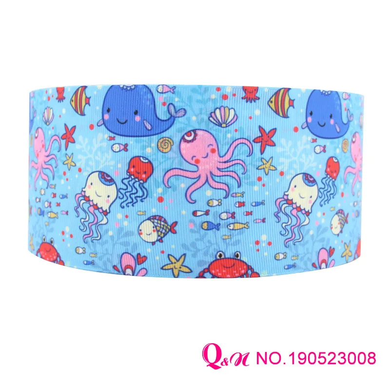 Q & N лента 50 ярдов Акула Ocean World мультфильм печатных grosgrain враг ленточный аксессуар