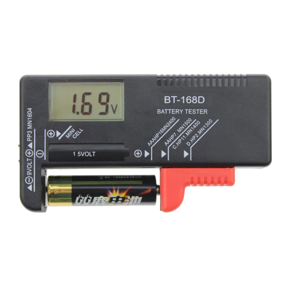Prostormer цифровой Батарея тестер высокое качество Батарея Ёмкость проверка тестером Мощность уровня для 1,5 V и 9В батареи BT-168D