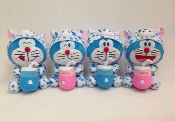 

Candice guo plush toy stuffed doll cartoon animal Doraemon cat cow dairy cattle feeding milk bottle anime baby birthday gift 1pc