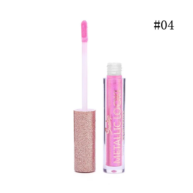 Smakup 8 Colors Shimmer Liquid Lipstick Long-lasting Moisuturzer Glitter Flip Lipgloss Sparkly Makeup Cosmetics Make Up Beauty - Цвет: 04