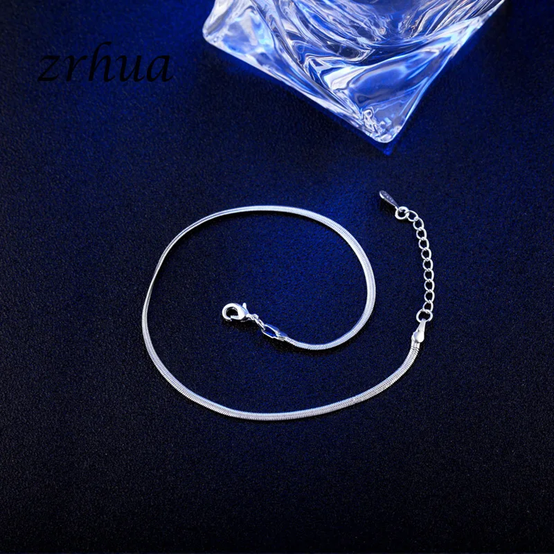 ZRHUA New Fashion Foot Anklet 925 Sterling Ladies Silver Anklets Bracelet Chain For Women Love Snake Chain Foot Jewelry ZRHUA New Fashion Foot Anklet 925 Sterling Ladies Silver Anklets Bracelet Chain For Women Love Snake Chain Foot Jewelry
