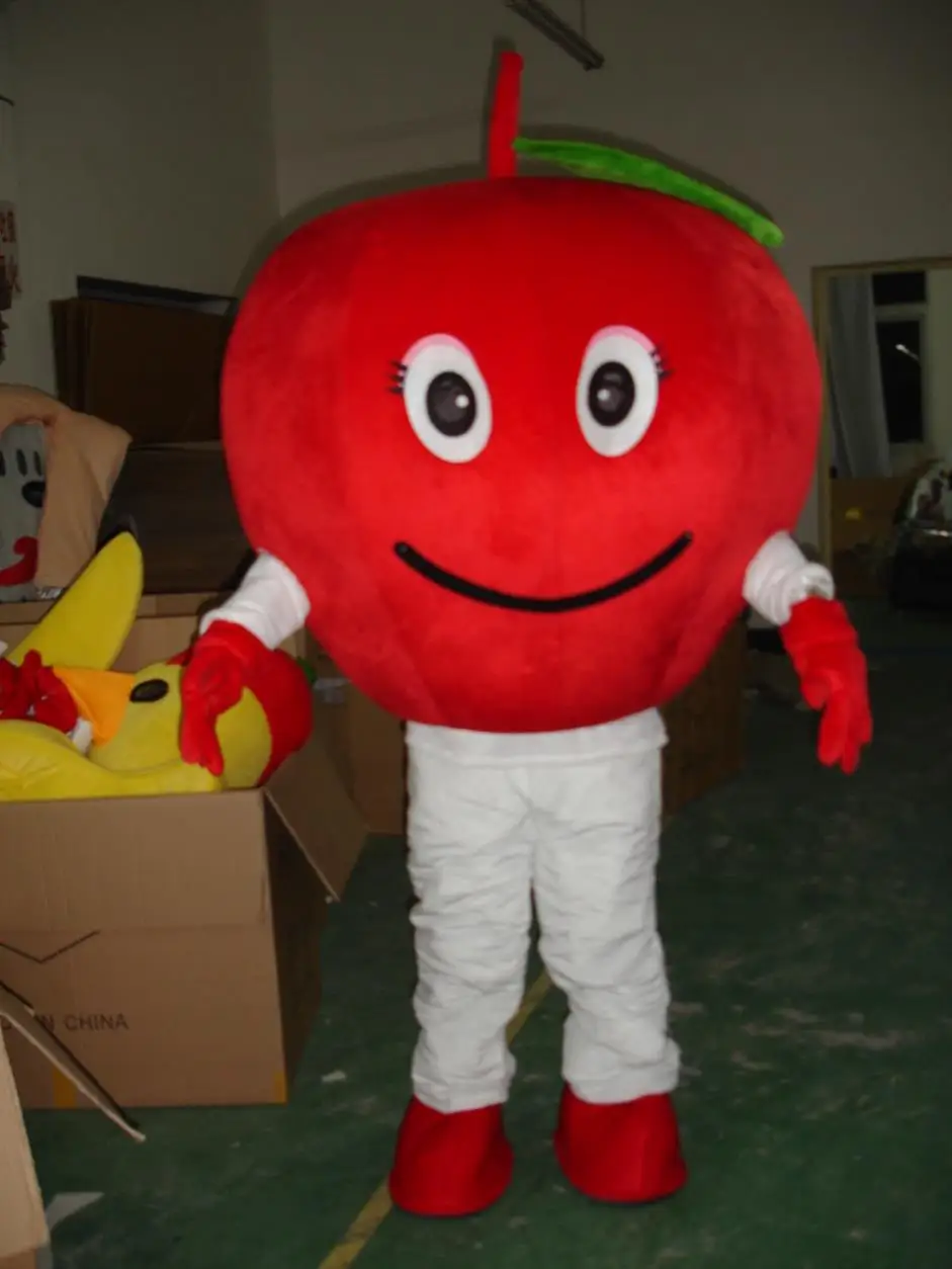 Hot sale 2017 Adult cute red fruit mascot costume fancy dress Halloween