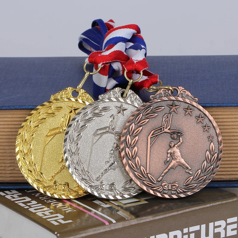

The Basketball Competition Medal Award Zinc Alloy Official Sport Match Award The Champion Gold Medal Prize for kid Free Shipping