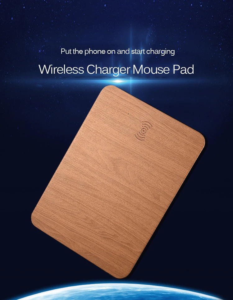 Fimilef QI Wireless Charging Mouse Pad Mat Wood Pattern Phone Wireless Charger for Iphone 8 Plus X for Samsung Galaxy S7 S8 S6 (6)