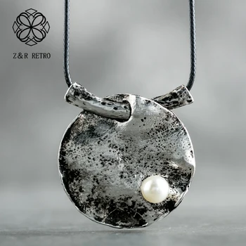 

Vintage Jewelry Lotus Leaf Plant Long Necklace for Women Chokers Alloy necklaces & pendants jewellery suspension White Beads New