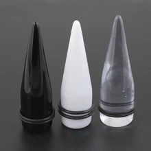 Новые расширители Для Пирсинга Ушей акриловые белые черные двойные расклешенные седельные пробки 1 пара Женские Мужские Шпильки Украшения для тела конический светильник