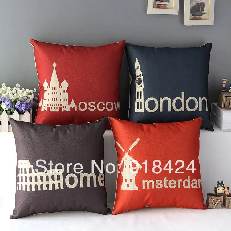 Столица страны бытовой ткань искусство украшения декоративными Pillowcase.45* 45 см