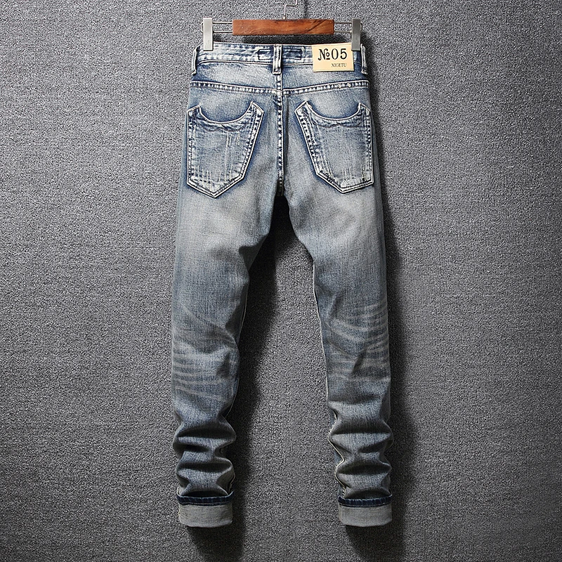 Fashion Streetwear Men Jeans Slim Fit Embroidery Ripped Jeans Patchwork Hip Hop Denim Pants Retro Wash Brand Classical Jeans Men Fashion Streetwear Men Jeans Slim Fit Embroidery Ripped Jeans Patchwork Hip Hop Denim Pants Retro Wash Brand Classical Jeans Men