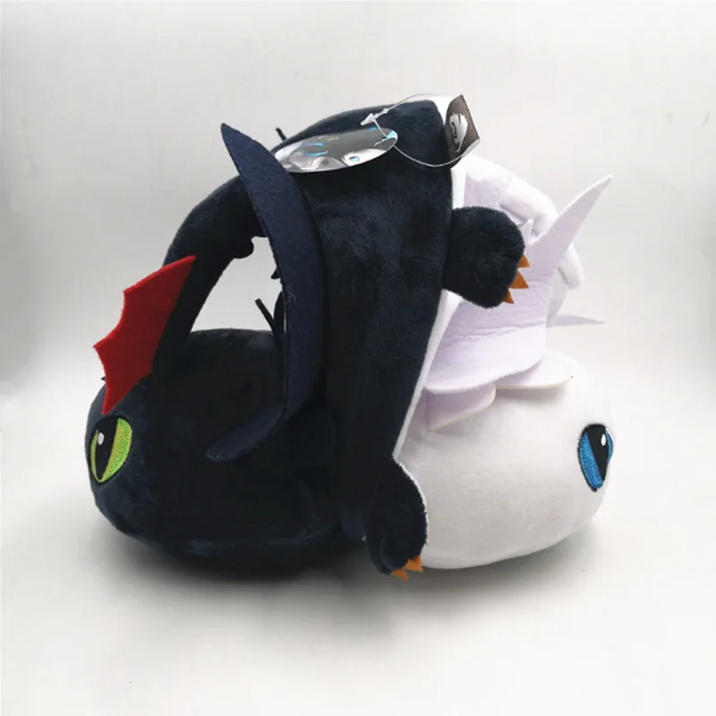 

33cm Two styles black and white Changeable body Toothless How To Train Your Dragon 3 Light Fury/Night Fury Plush Gift Animal Toy