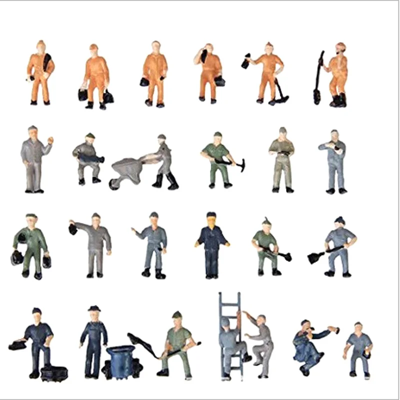 

100Pcs/lot Railway Worker Model Construction Worker Sand Table Model Characters Display Handicraft Figurines DIY Accessories