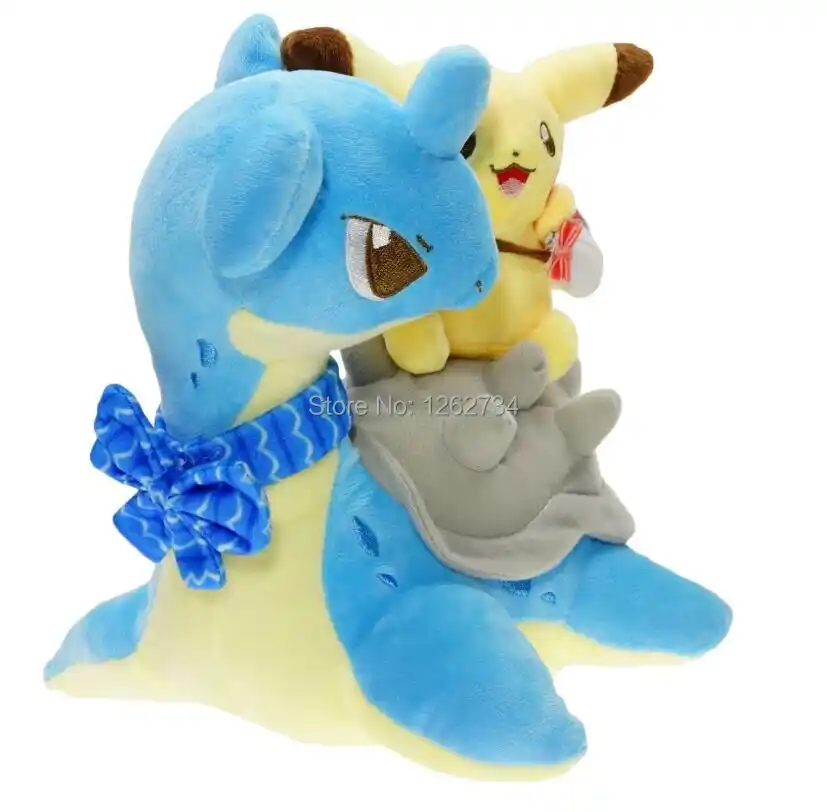 pikachu riding lapras plush
