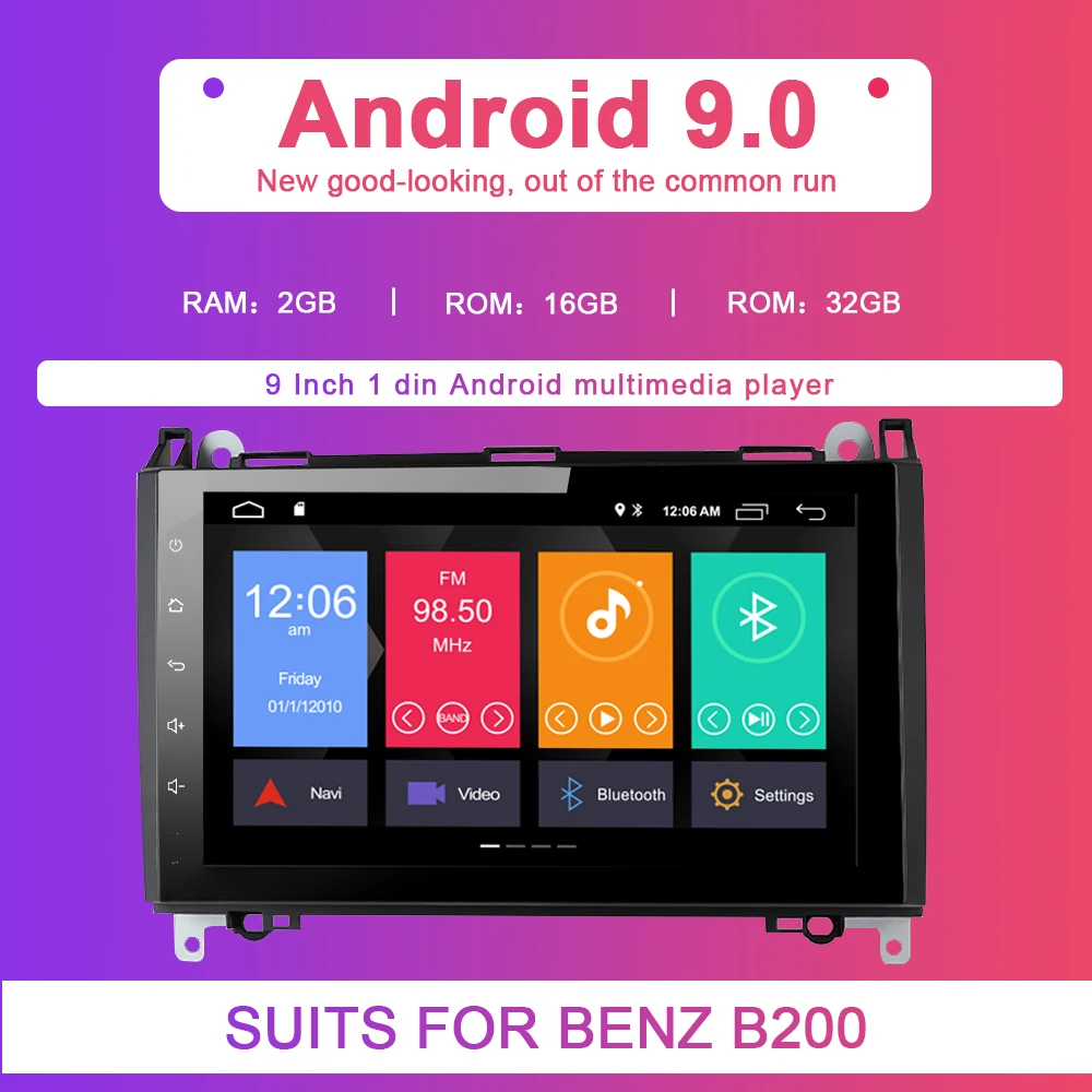 Excellent 2 din android 9.0 Car Multimedia GPS Head unit for Mercedes Benz B200 A B Class W169 W245 Viano Vito W639 Sprinter W906DVD Radio 3