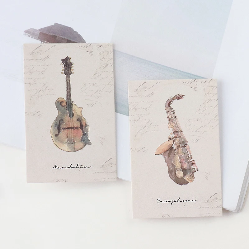 

multi-use 5.2*8cm 54pcs Mini Card Antique musical instruments DIY Scrapbooking card party invitation cards gift message card