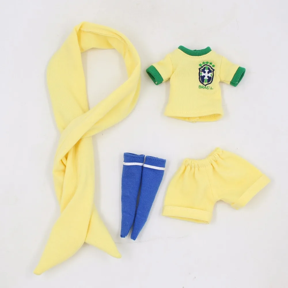 Neo Blythe Doll Brazil Football Team Uniform With Hair Band 2