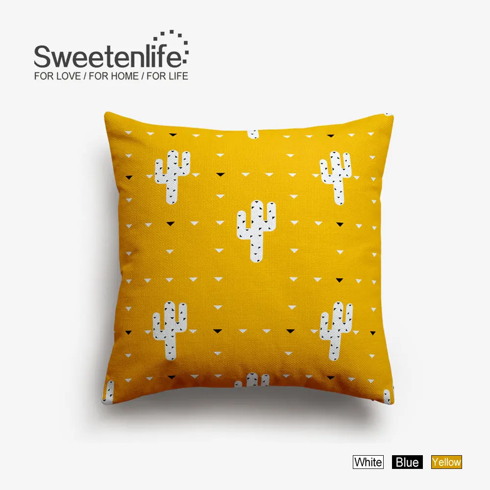 Sweetenlife Акварельный узор бросок наволочки тропическая Подушка-кактус чехол красные и желтые цветы декоративные Чехлы для подушек - Цвет: SL0052