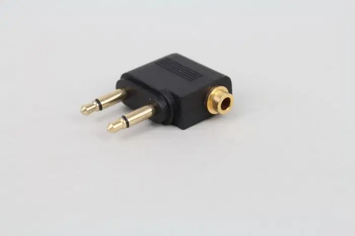 3 5 Jack Gold plated Airplane Headphone Audio Converter Connector Double 3 5mm Mono Plug to 3 5mm Dual Channel Stereo Jack