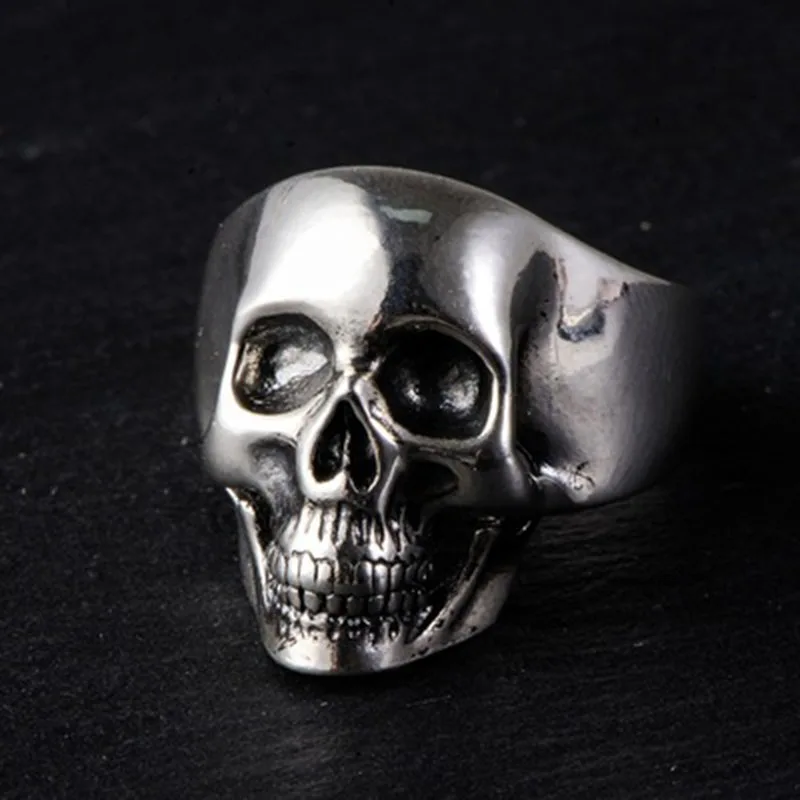 

MAYONES 925 Silver Skull Ring New Punk Skeleton S925 Sterling Thai Silver Rings for Men Jewelry USA Size 8-11