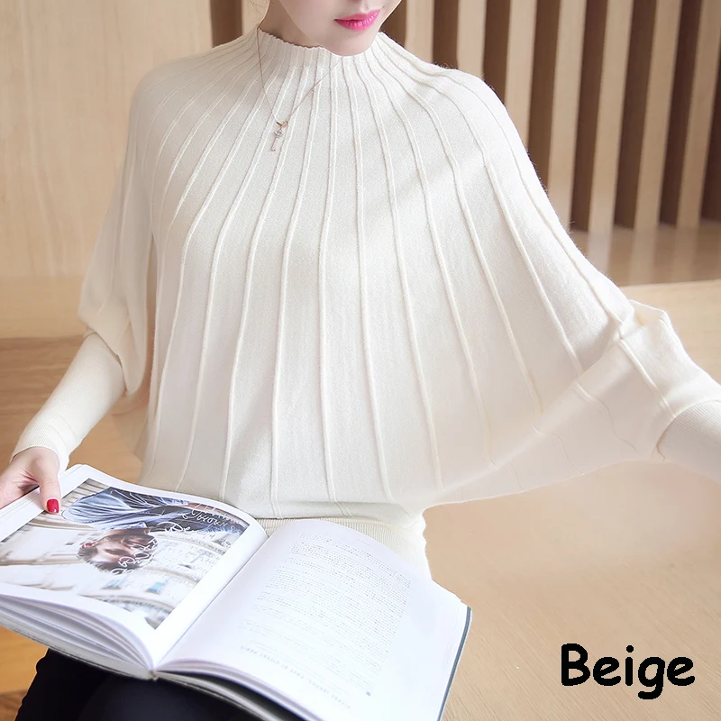 Beste Modus Femme Automne 2018 Fashion Herfst Winter Vrouwen Gebreide Truien en Pullovers Batwing Mouwen Lange Knitwear Chandail Femme