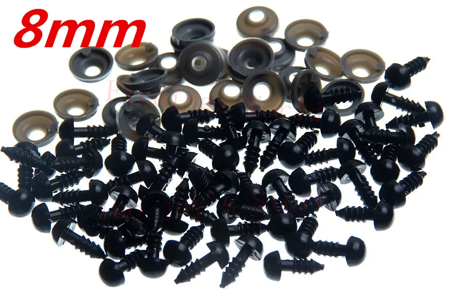 

Hot 8mm 200set Plastic Eyes Safety Handmade Accessories Bear Animal Puppet Jewelry Making Scrapbooking Accessories
