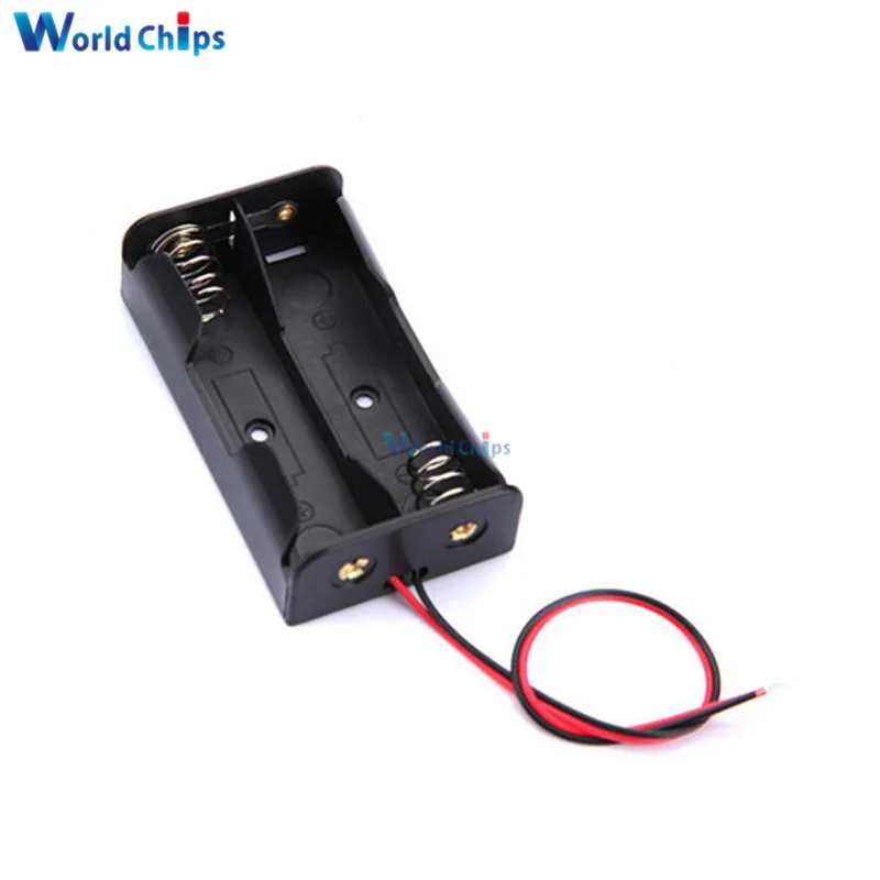 

10PCS Plastic Battery Case Storage Box Holder with Wire Leads for 2 X AA 3.0V 2AA