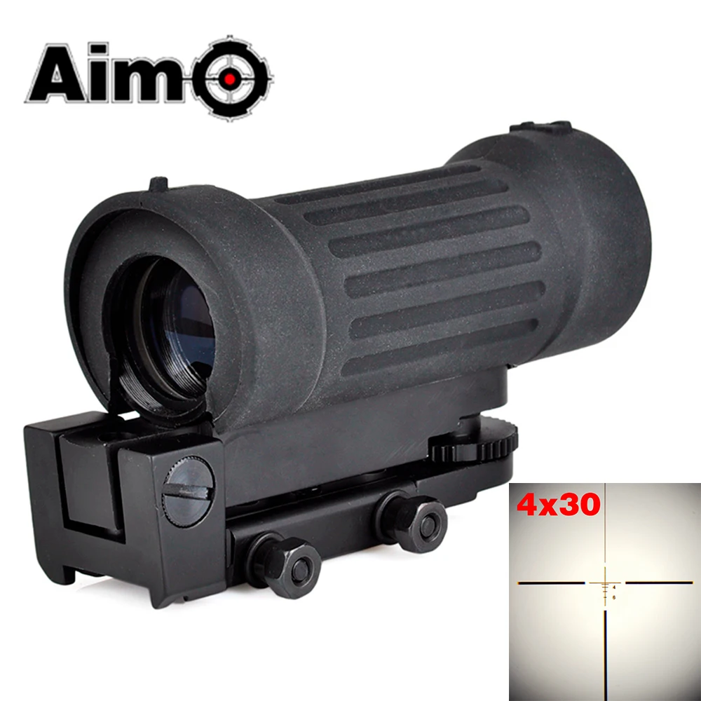 

Aim-O Airsoft Riflescope Tactical Rifle Optical Sight Scope 4X30 WADSN Type Softair Collimator Telescope AO3035 Hunting Optics