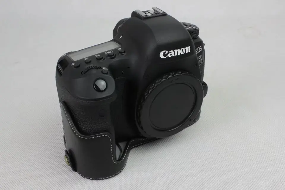 Из натуральной кожи половина дела ручка для видео Камера чехол для Canon EOS 6D Mark II 6D II Mar высокое качество половина Камера сумка