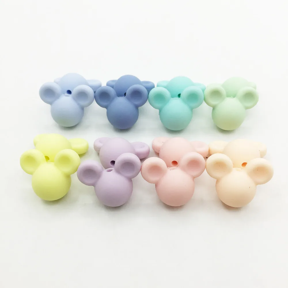

24*20*14mm Mickey silicone beads Mickey candy yellow color 50PC baby teether Accessories Infant DIY nursing bracelet kid