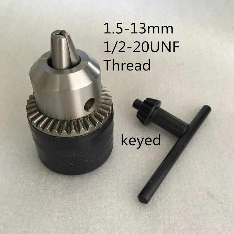13mm keyed drill chuck 1/2 20UNF Thread 1.5 13mm capacity power tool drill chuck with key good
