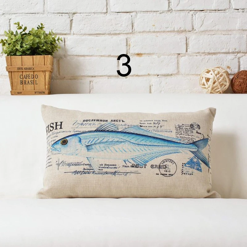 Модный чехол для подушки с изображением популярной рыбы, хлопковый льняной чехол для подушки, поясная наволочка для дивана, кровати, декоративные подушки для дома
